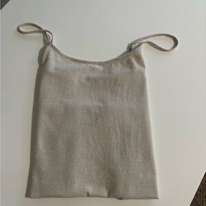 Loft outlet, women’s tank top, ivory and gold